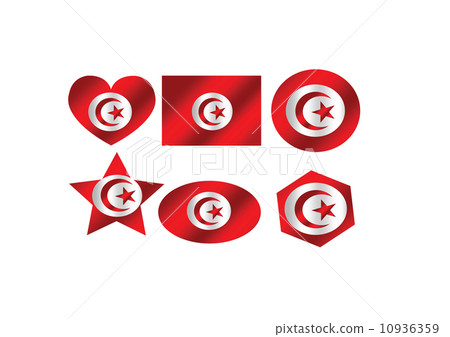 Tunisia flag and Heart icon 10936359