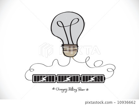 Light bulb Charging Battery Power Idea design Light bulb Charging Battery Power Idea design 10936662