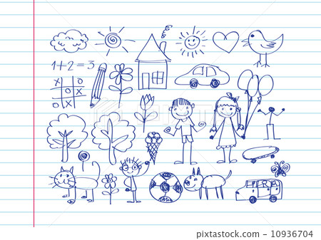 kids drawing happy family picture 10936704