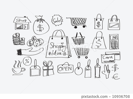Hand doodle Business icon set idea design 10936708