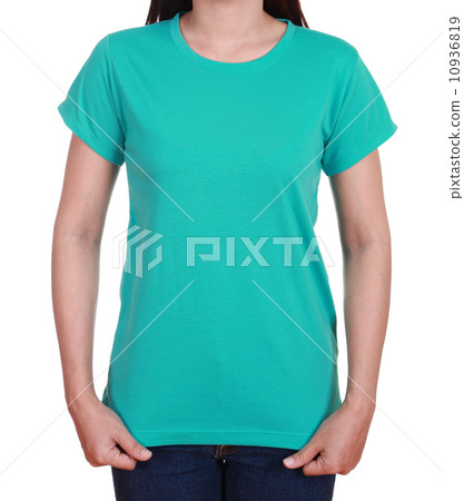 blank t-shirt on woman 10936819