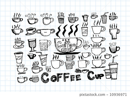 Coffee cup set hand drawing Coffee cup set hand drawing 10936971