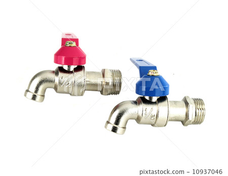 Water valve two pieces on white background 10937046