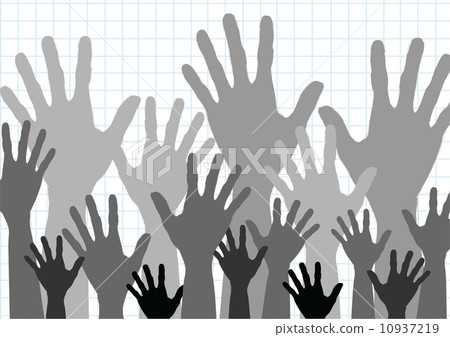 Background colorful silhouette hands design 10937219