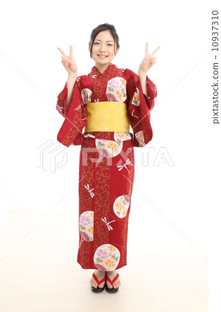 Peace sign yukata ladies 10937310