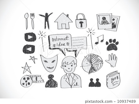 Hand doodle Business icon set idea design Hand doodle Business icon set idea design 10937489