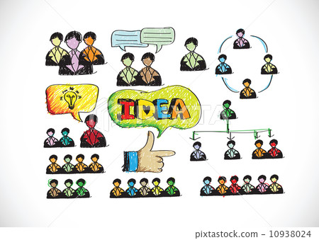 Hand doodle Business icon set idea design 10938024