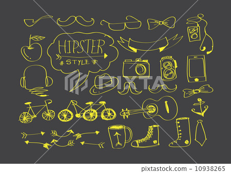 Hipster style icons set for retro design Hipster style icons set for retro design 10938265