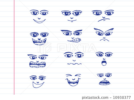 Cartoon faces Set hand drawing illustration Cartoon faces Set hand drawing illustration 10938377