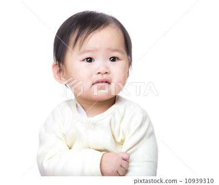Asian baby girl feeling sad 10939310