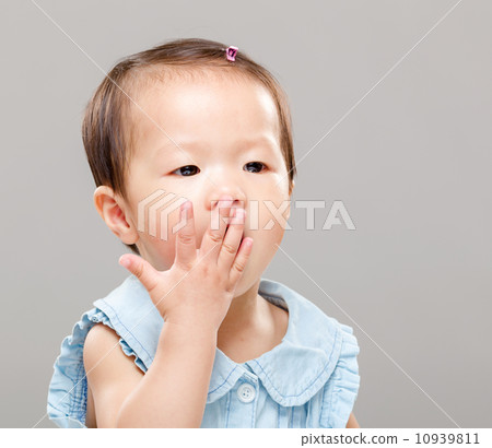 Little girl covered her mouth Little girl covered her mouth 10939811