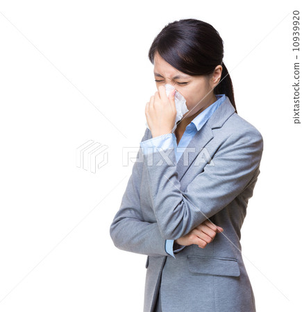 Asia businesswoman sneeze 10939920