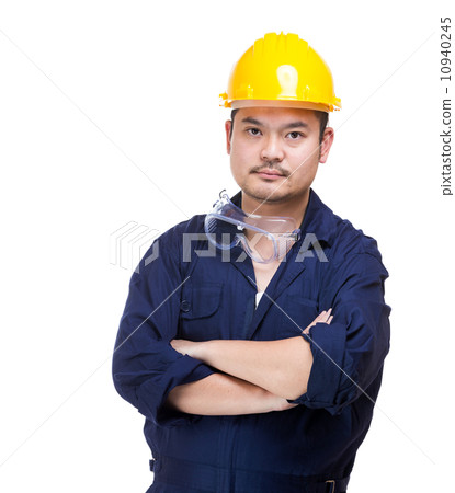 Asian construction worker portrait 10940245