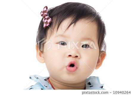 Asian baby girl pout lip Asian baby girl pout lip 10940264