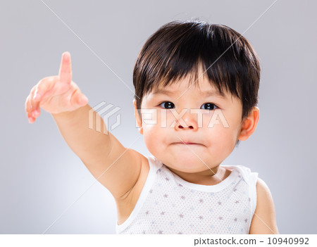 Baby hand raised up Baby hand raised up 10940992
