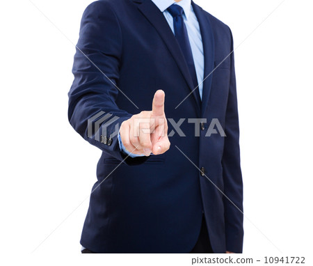 Businessman pushing on the whiteboard 10941722