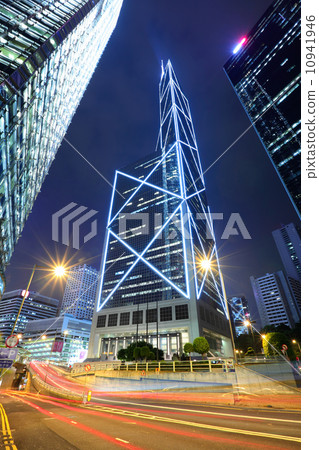 Car light trail in Hong Kong at night 10941946
