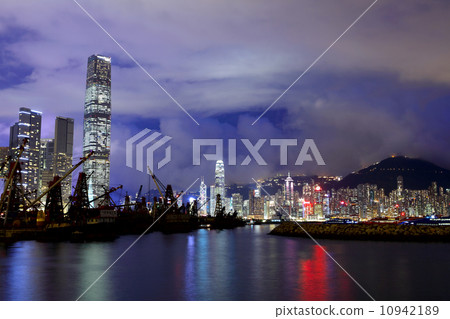 Kowloon side in Hong Kong at night 10942189