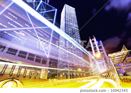 Traffic in Hong Kong at night Traffic in Hong Kong at night 10942345