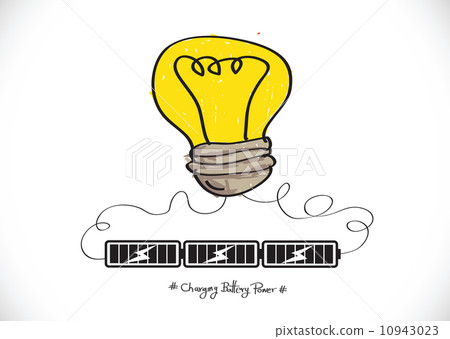 Light bulb Charging Battery Power Idea design Light bulb Charging Battery Power Idea design 10943023