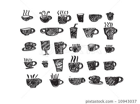 Coffee cup set or Tea cup icon collection design Coffee cup set or Tea cup icon collection design 10943037