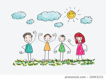 kids drawing happy family picture kids drawing happy family picture 10943251