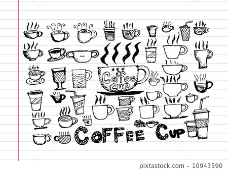 Coffee cup set hand drawing Coffee cup set hand drawing 10943590