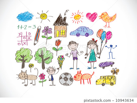 kids drawing happy family picture kids drawing happy family picture 10943634