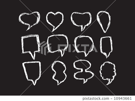 collection of hand drawn bubble speech 10943661
