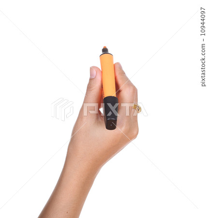 Hand with marker isolated on white background Hand with marker isolated on white background 10944097