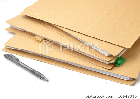 Business image - file and ballpoint pen 10945089