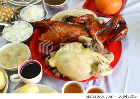 boiled chicken and Stewed duck and various food for Chinese New boiled chicken and Stewed duck and various food for Chinese New 10945209