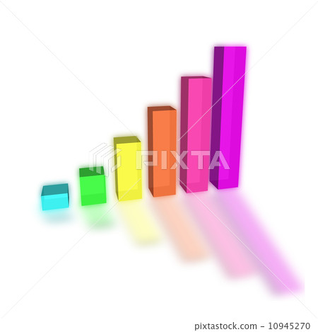 3D bar graph on white 10945270