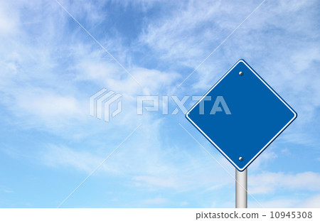 blue blank sign with blue sky 10945308