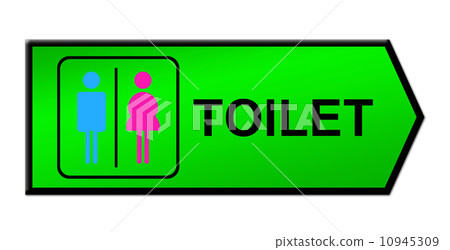 Toilet sign on white 10945309