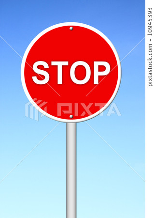 stop sign with blue sky stop sign with blue sky 10945393