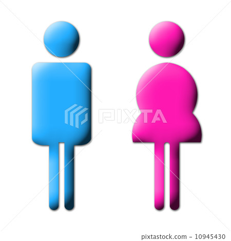 3D colored male and female sign 10945430