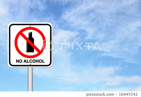 no alcohol sign with blue sky 10945542