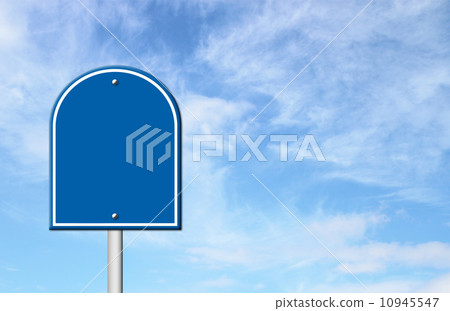 blue blank sign with blue sky 10945547