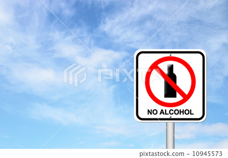 no alcohol sign with blue sky 10945573
