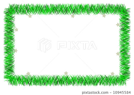 Christmas green tinsel frame 10945584