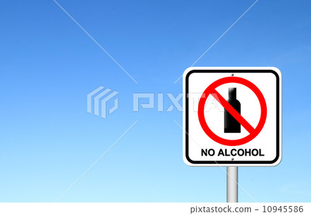 no alcohol sign with blue sky 10945586