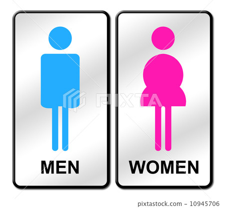 Colored Man & Woman restroom sign 10945706