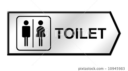 Toilet sign on white 10945983