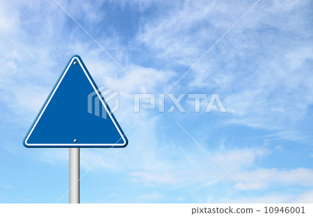 triangular road sign with sky triangular road sign with sky 10946001