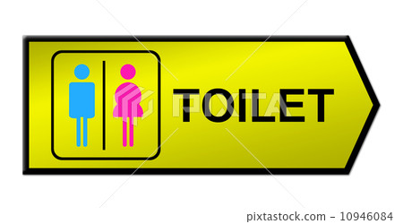 Toilet sign on white 10946084
