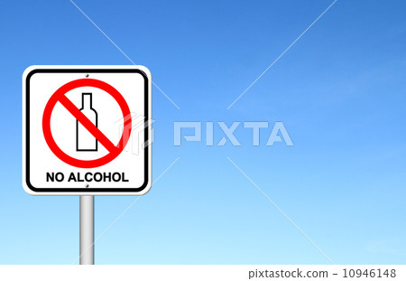 no alcohol sign with blue sky 10946148