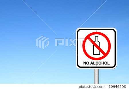 no alcohol sign with blue sky 10946208