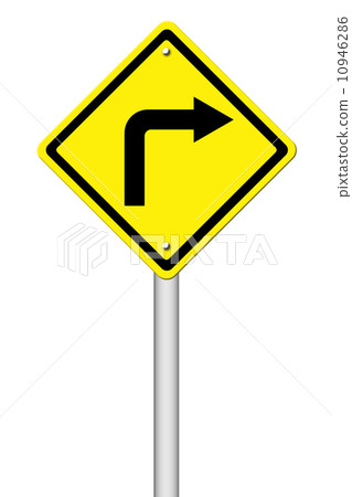 Road Sign - Right Turn Warning 10946286
