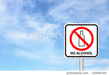 no alcohol sign with blue sky 10946500